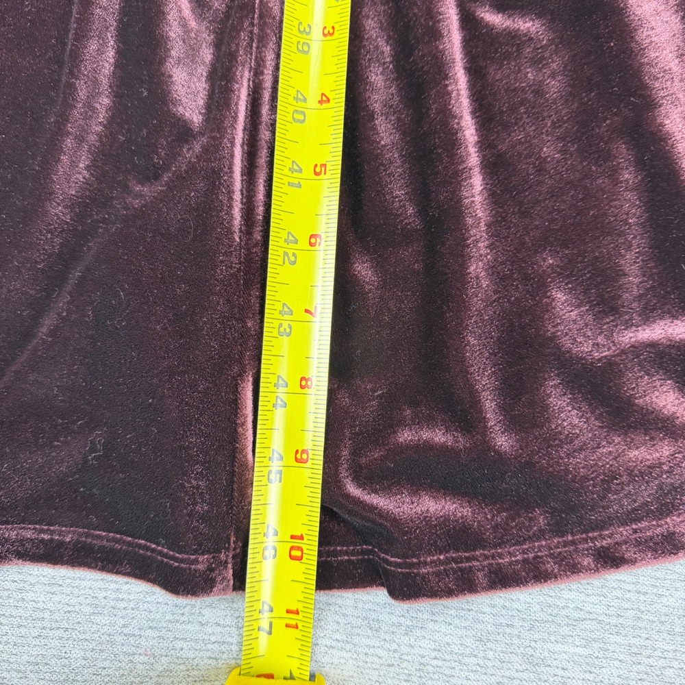 Donna Karan New York Velvet Twist Front Midi Dress Falling Leaves Purple L $165 - Picture 8 of 15